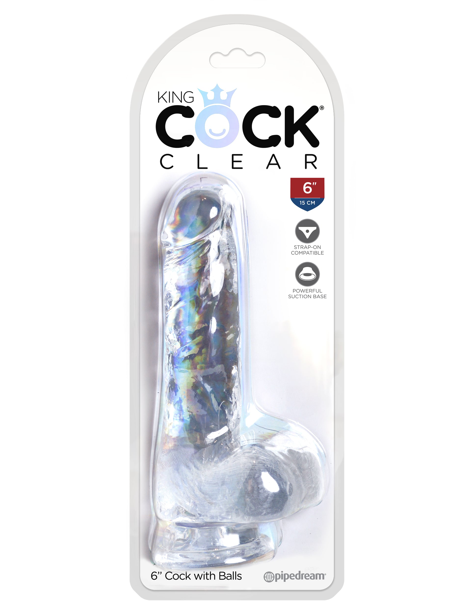 King Cock Clear 6 In Cock W- Balls