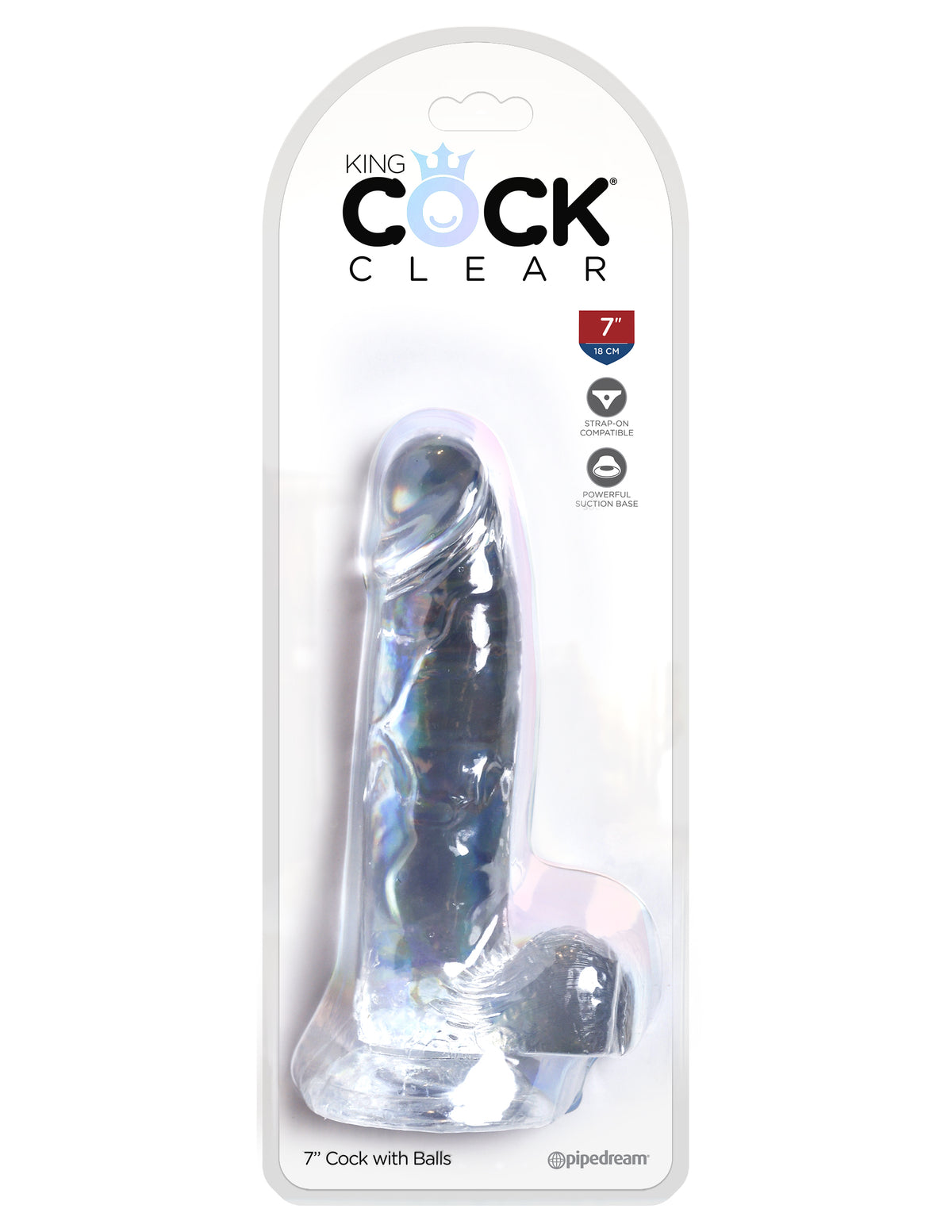 King Cock Clear 7 In Cock W- Balls