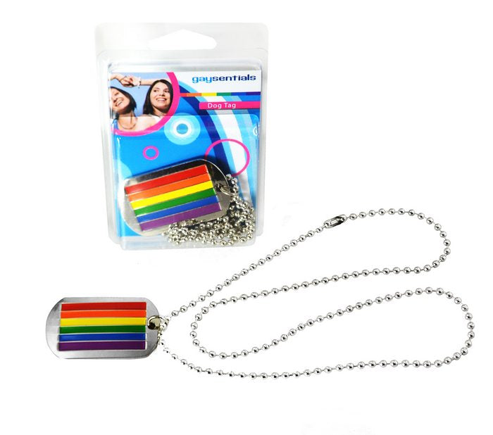 Rainbow Military I.d. Tag Necklace