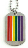 Rainbow Military I.d. Tag Necklace