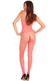Industrial Net Suspender Bodystocking Pink O-s