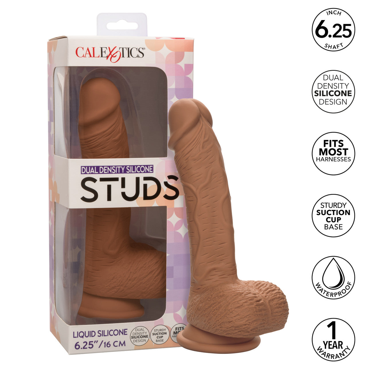 Dual Density Silicone Stud 6.25in Brown