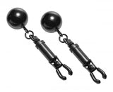 Master Series Black Bomber Nipple Clamps W-ball Weight