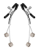Master Series Rhinestone Nipple Clamps Square Clear