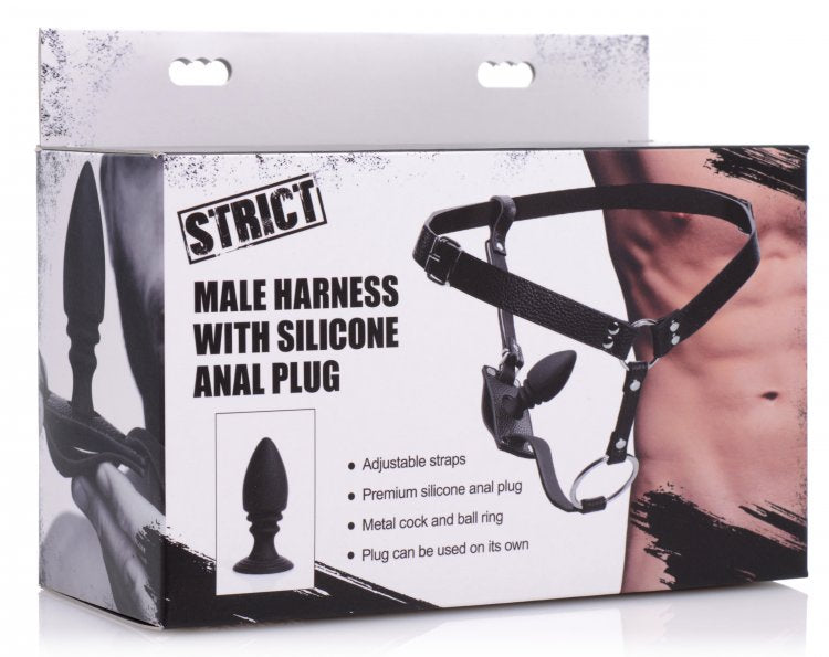 Strict Male Harness W-silicone Butt Plug