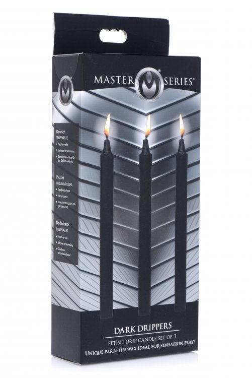 Master Series Dark Drippers Fetish Drip Candle Set Of 3 Black