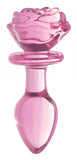 Booty Sparks Pink Rose Glass Medium Anal Plug